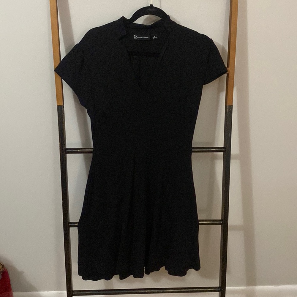 V-neck black dress